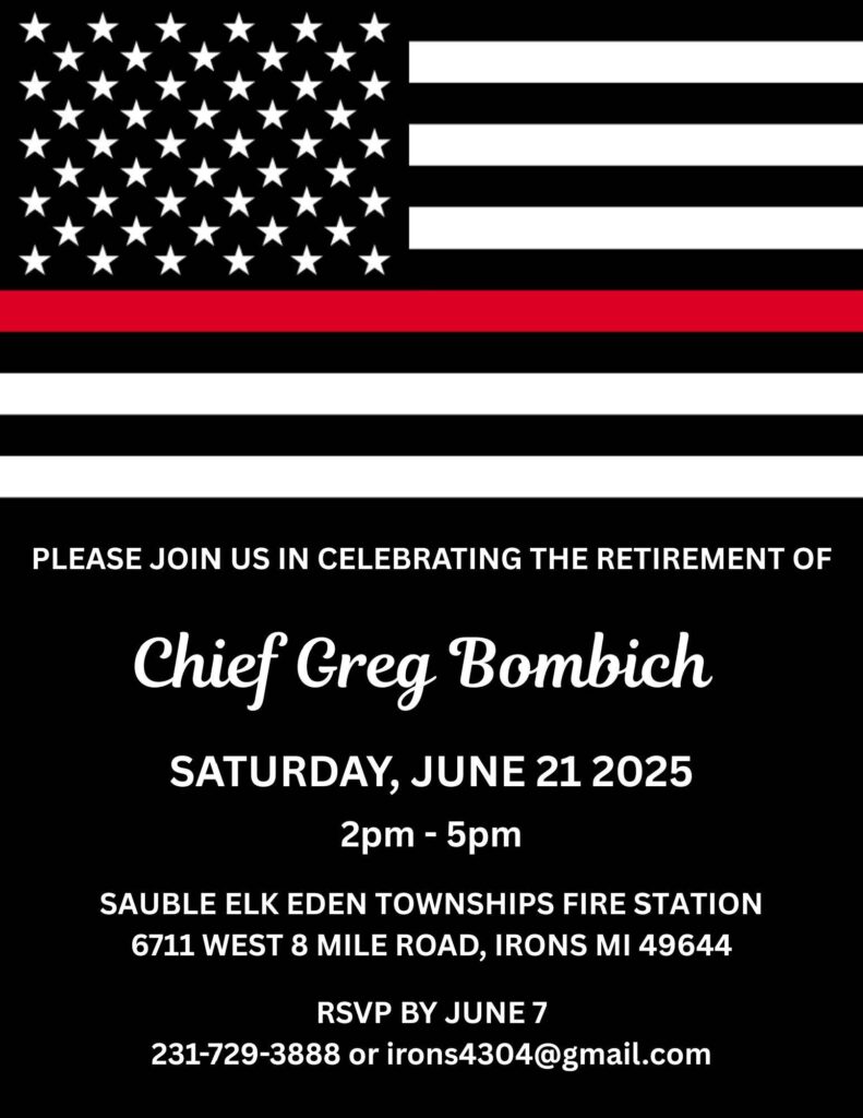 Retirement party invitation for fire chief, June 21, 2025.